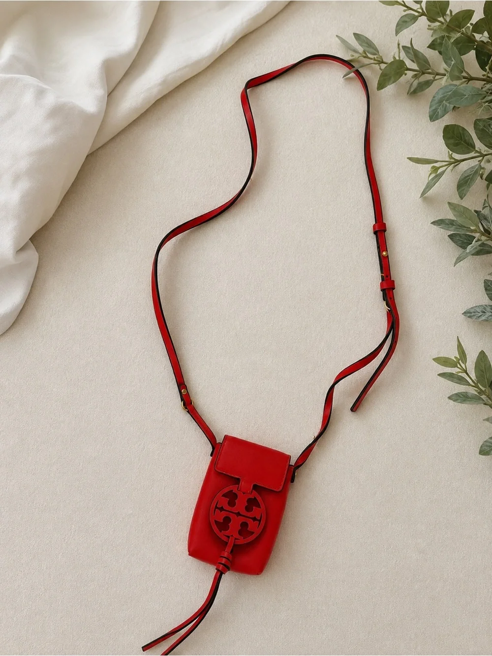 Red Crossbody Phone Pouch with Tassel